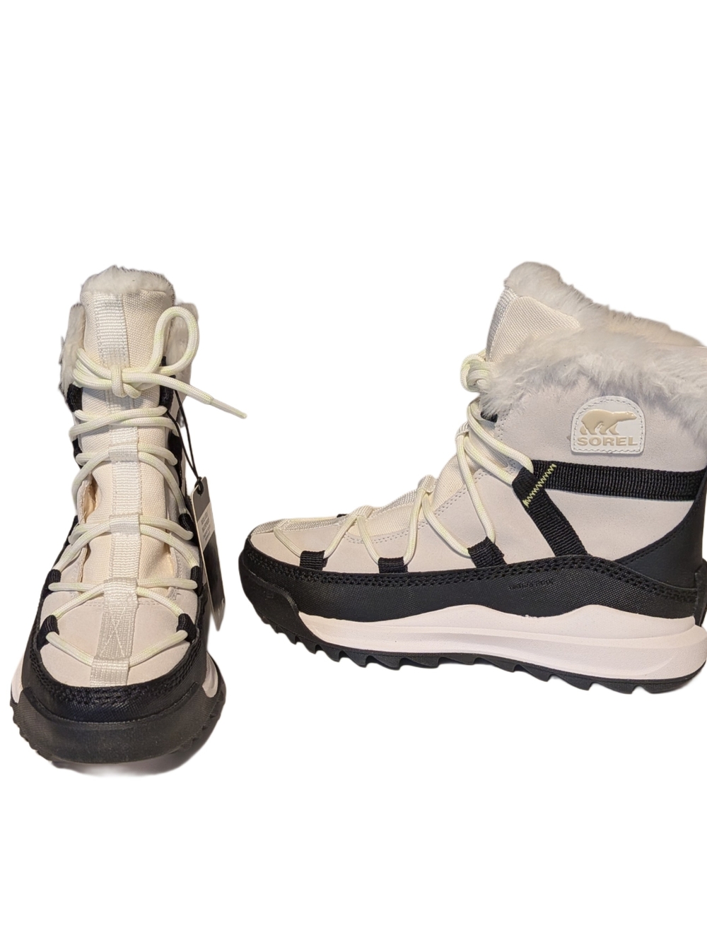 Sorel Ona RMX Glacy WP 1988611-3Sorel Women's White and Black Fur-Trim Snow Boot - Picture 5 of 9